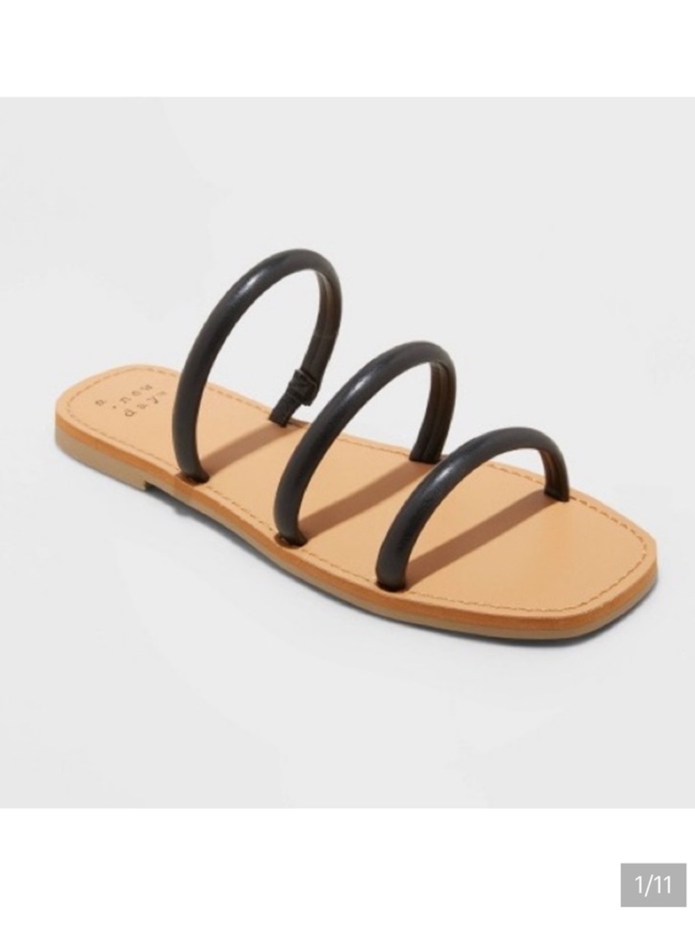 Wren black Triple Strap Slide Sandal